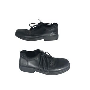 Clarks Boys 4.5 M/W Black Leather Lace Up Oxford Dress Shoes 64151 School Formal